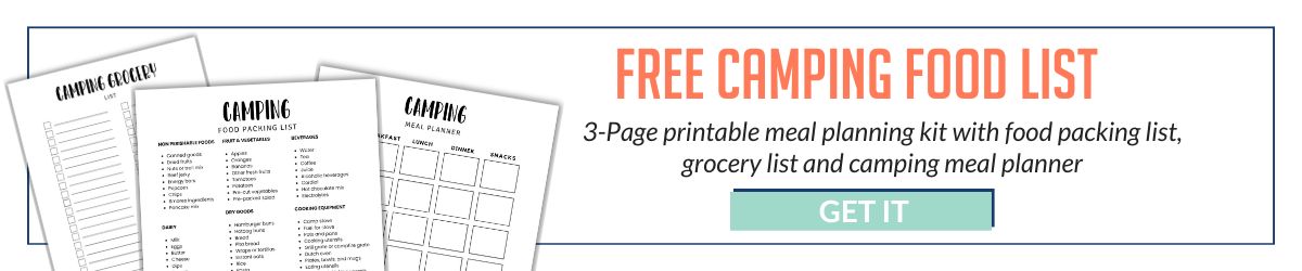 camping meal planner printables opt in banner.