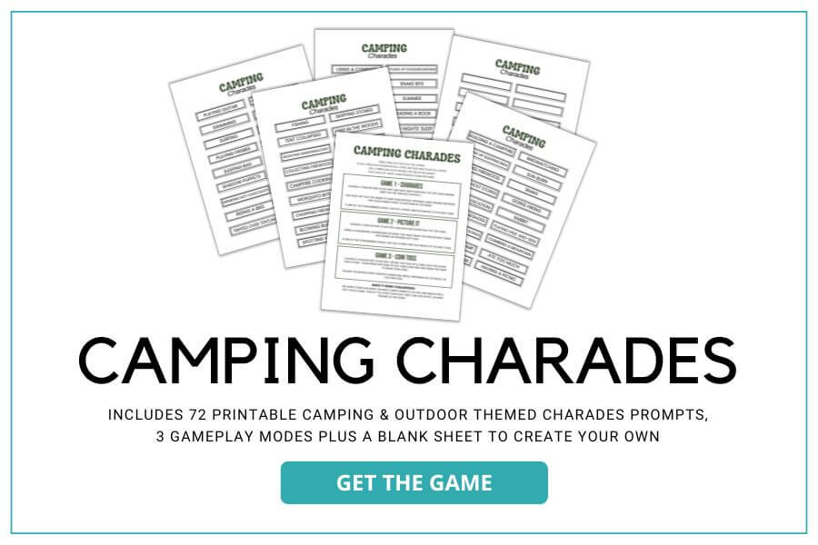 printable camping charades game.