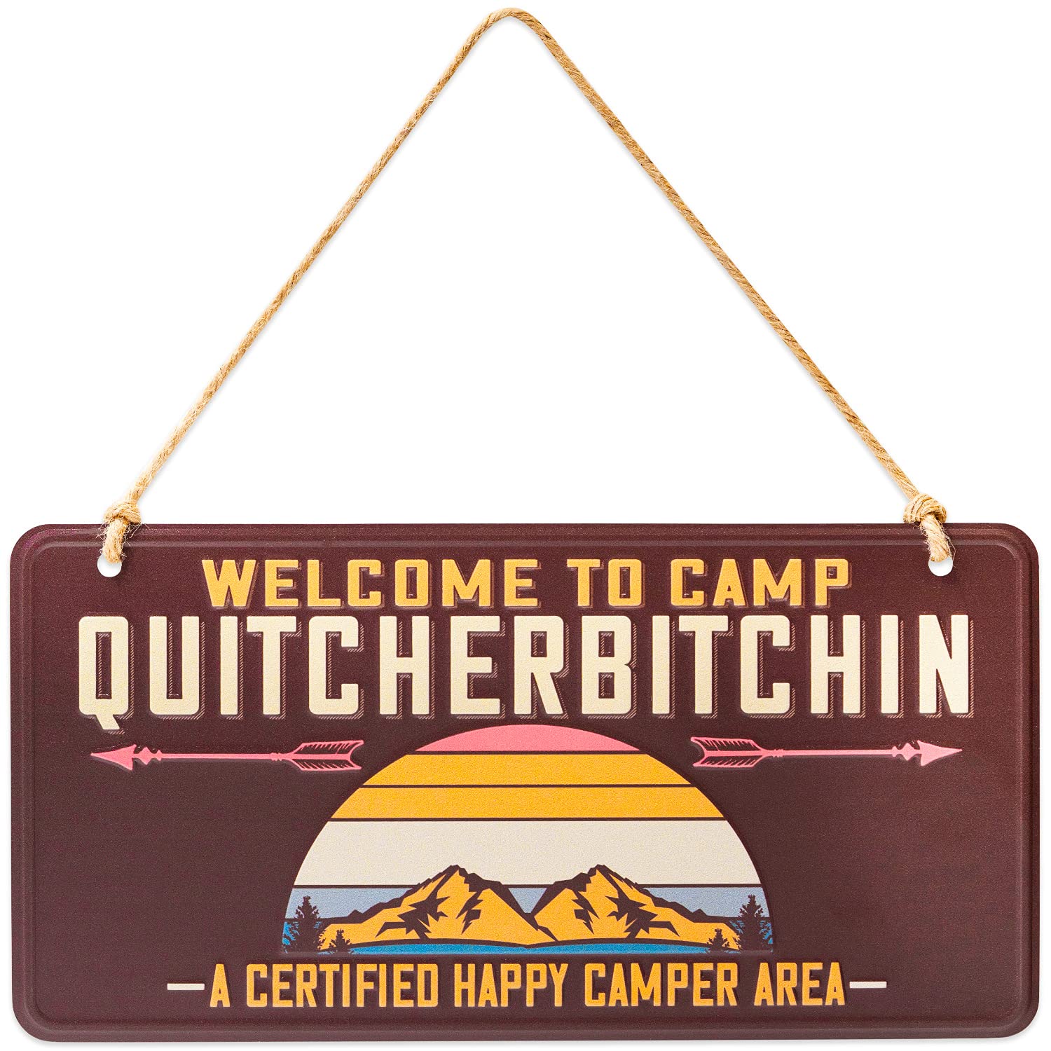 Level Up Now Welcome To Camp Quitcherbitchin Sign.