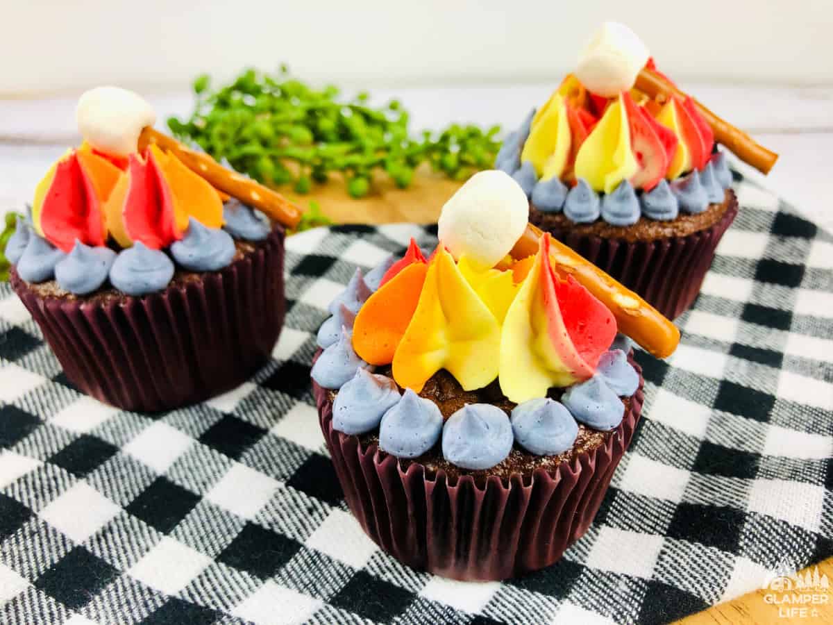 campfire cupcakes with hot coal icing. 