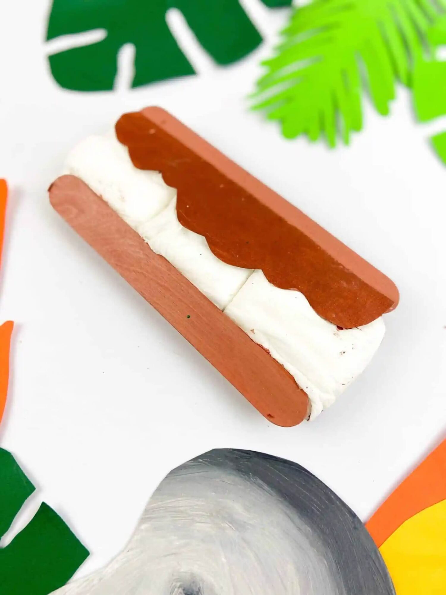 popsicle stick smores craft.