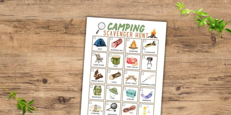 Free Camping Scavenger Hunt Printable