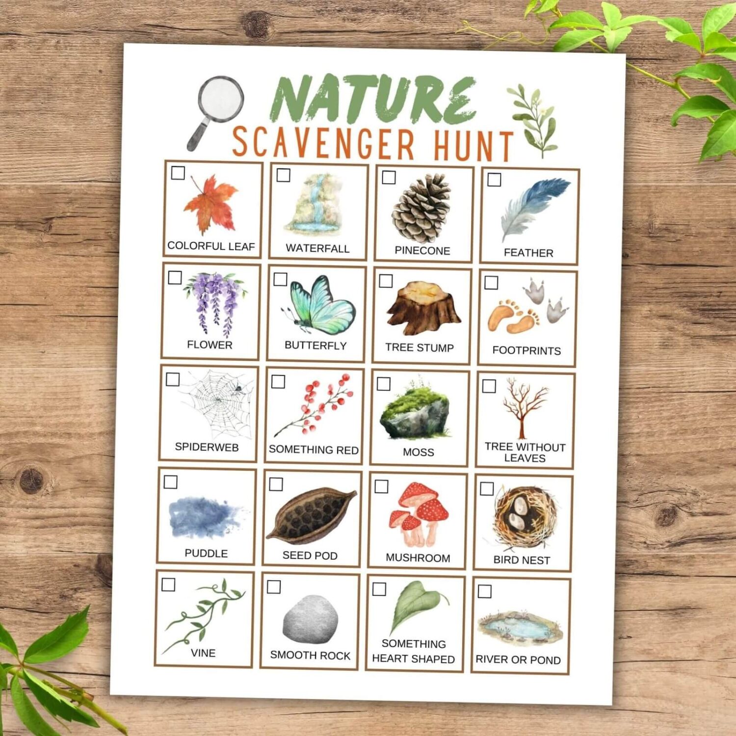 printable nature scavenger hunt.