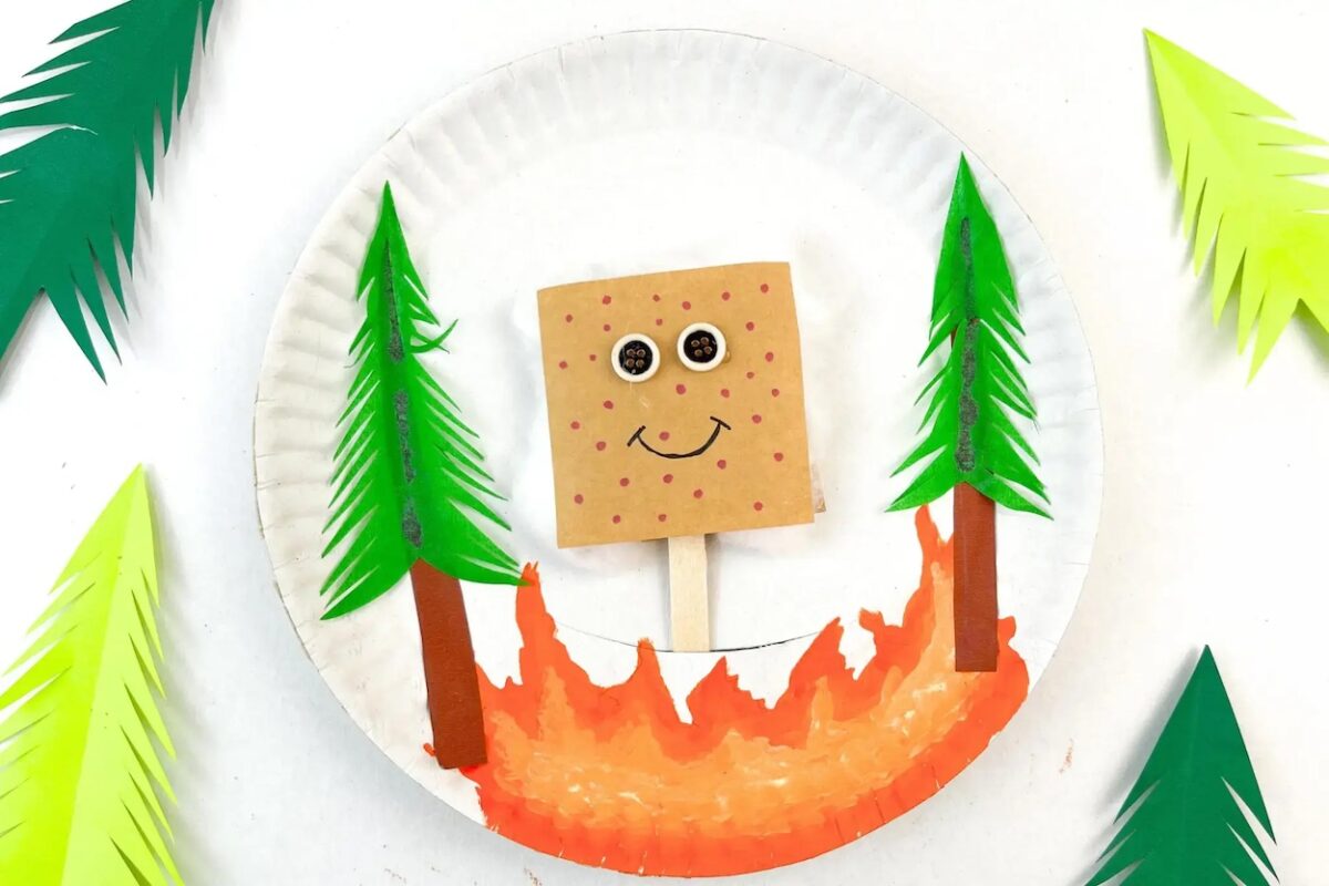 smores paper plate craft.