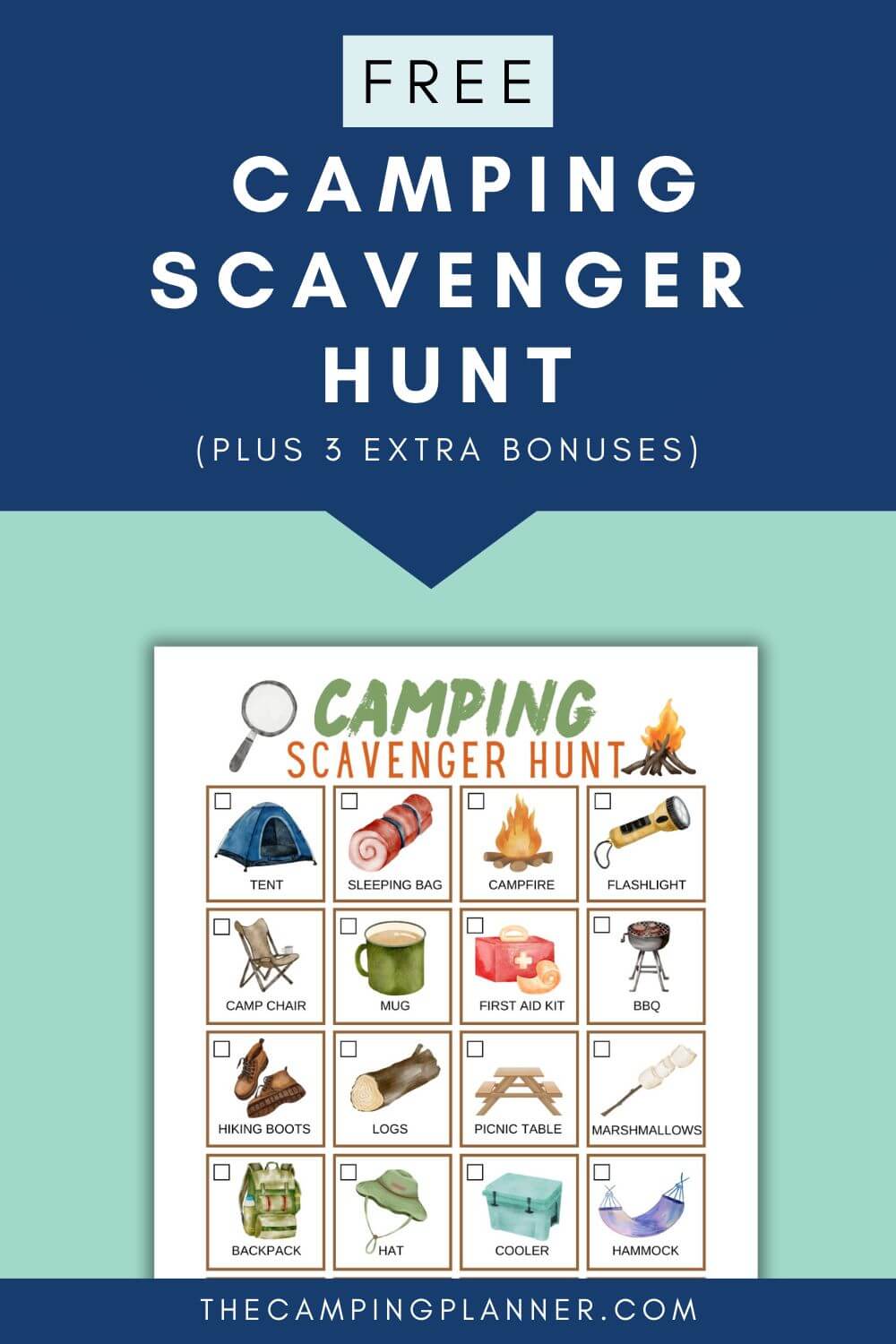 free printable camping scavenger hunt.